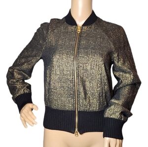 Armani Exchange wool blend gold metallic jacket
